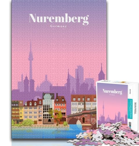 1000-teiliges Puzzle für Erwachsene und Jugendliche, Reise nach Nürnberg, anspruchsvolles Spiel und Familienspaß, Künstlersammlung, bildende Kunst, für Kinder ab 14 Jahren, 38x26cm von FLKFDOZ