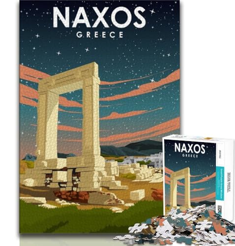 1000-teiliges Puzzle für Erwachsene und Jugendliche, Reiseposter von Naxos, Griechenland, Denkspiel, Geschenke für Freunde und Familie ab 14 Jahren, 38x26cm 1000-teiliges Puzzle für Erwachsene und Jugendliche, Reiseposter von Naxos, Griechenland, Denkspiel, Geschenke für Freunde und Familie ab 14 Jahren, 38x26cm von FLKFDOZ