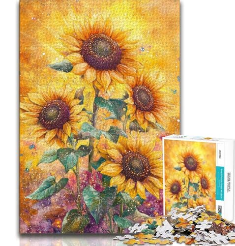 1000-teiliges Puzzle für Erwachsene und Jugendliche, Sonnenblume, Denkspiel, Geschenke für Freunde und Familie ab 14 Jahren, 38x26cm 1000-teiliges Puzzle für Erwachsene und Jugendliche, Sonnenblume, Denkspiel, Geschenke für Freunde und Familie ab 14 Jahren, 38x26cm von FLKFDOZ