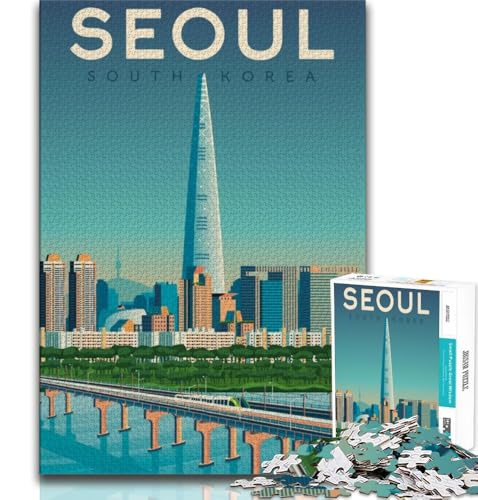 1000-teiliges Puzzle für Erwachsene und Jugendliche, Stadtbild von Seoul, Korea, Denkspiel, Geschenke für Freunde und Familie ab 14 Jahren, 38x26cm 1000-teiliges Puzzle für Erwachsene und Jugendliche, Stadtbild von Seoul, Korea, Denkspiel, Geschenke für Freunde und Familie ab 14 Jahren, 38x26cm von FLKFDOZ