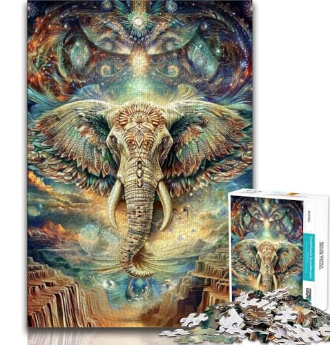 1000-teiliges Puzzle für Erwachsene und Jugendliche, Tier-Psychedelischer Elefant, anspruchsvoll zu vervollständigen, Aber lustig und humorvoll, einzigartig, Geburtstag und Geschenke, 50x75cm 1000-teiliges Puzzle für Erwachsene und Jugendliche, Tier-Psychedelischer Elefant, anspruchsvoll zu vervollständigen, Aber lustig und humorvoll, einzigartig, Geburtstag und Geschenke, 50x75cm von FLKFDOZ