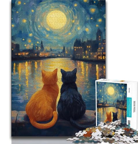 1000-teiliges Puzzle für Erwachsene und Teenager, Katzenpaar, Denkspiel, Geschenke für Freunde und Familie ab 14 Jahren, 38x26cm 1000-teiliges Puzzle für Erwachsene und Teenager, Katzenpaar, Denkspiel, Geschenke für Freunde und Familie ab 14 Jahren, 38x26cm von FLKFDOZ