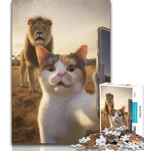 1000-teiliges Puzzle für Erwachsene und Teenager, Kunstkatze, Denkspiel, Geschenke für Freunde und Familie ab 14 Jahren, 38x26cm 1000-teiliges Puzzle für Erwachsene und Teenager, Kunstkatze, Denkspiel, Geschenke für Freunde und Familie ab 14 Jahren, 38x26cm von FLKFDOZ