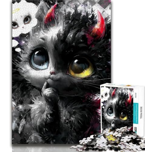1000-teiliges Puzzle für Erwachsene und Teenager, Teufelskätzchen, Denkspiel, Geschenke für Freunde und Familie ab 14 Jahren, 38x26cm 1000-teiliges Puzzle für Erwachsene und Teenager, Teufelskätzchen, Denkspiel, Geschenke für Freunde und Familie ab 14 Jahren, 38x26cm von FLKFDOZ