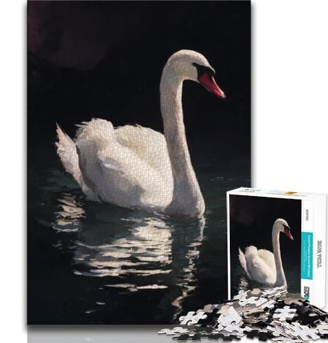 1000-teiliges Puzzle für Erwachsene und Teenager, Weißer Schwan, Denkspiel, Geschenke für Freunde und Familie ab 14 Jahren, 38x26cm 1000-teiliges Puzzle für Erwachsene und Teenager, Weißer Schwan, Denkspiel, Geschenke für Freunde und Familie ab 14 Jahren, 38x26cm von FLKFDOZ
