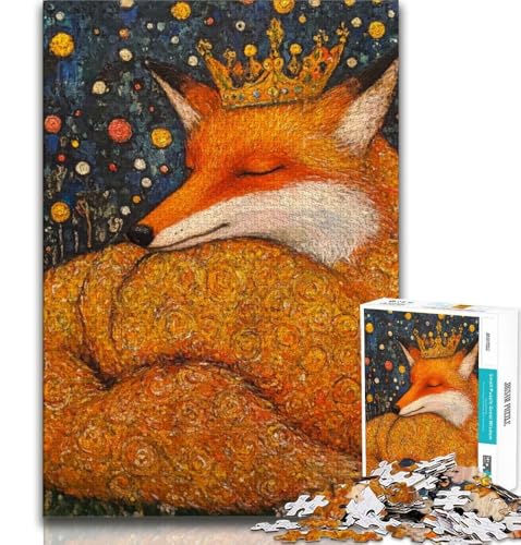 1000-teiliges Puzzle für Erwachsene und Teenager, geheimnisvoller Fuchs, Lernspiele, Heimdekoration, einzigartige Heimdekoration und Geschenke, 38x52cm 1000-teiliges Puzzle für Erwachsene und Teenager, geheimnisvoller Fuchs, Lernspiele, Heimdekoration, einzigartige Heimdekoration und Geschenke, 38x52cm von FLKFDOZ