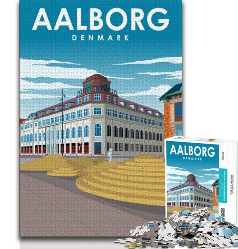 1000-teiliges Puzzle für Teenager, Aalborg, Dänemark, Reise, Spielzeug, Denkspiel, jedes Teil ist einzigartig – anspruchsvolles Familienspiel, geeignet für Kinder und Jugendliche ab 14 Jahren, 38x26cm 1000-teiliges Puzzle für Teenager, Aalborg, Dänemark, Reise, Spielzeug, Denkspiel, jedes Teil ist einzigartig – anspruchsvolles Familienspiel, geeignet für Kinder und Jugendliche ab 14 Jahren, 38x26cm von FLKFDOZ