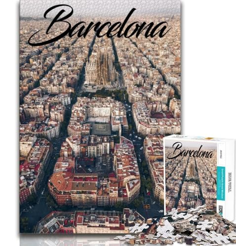 1000-teiliges Puzzle für Teenager, Barcelona, Denkspiel, Spielzeug, jedes Teil ist einzigartig – anspruchsvolles Familienspiel, geeignet für Kinder und Jugendliche ab 14 Jahren, 38x26cm 1000-teiliges Puzzle für Teenager, Barcelona, Denkspiel, Spielzeug, jedes Teil ist einzigartig – anspruchsvolles Familienspiel, geeignet für Kinder und Jugendliche ab 14 Jahren, 38x26cm von FLKFDOZ