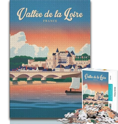 1000-teiliges Puzzle für Teenager, Das Loiretal, Denkspiel, Spielzeug, Jedes Teil ist einzigartig – Anspruchsvolles Familienspiel, Geeignet für Kinder und Jugendliche ab 14 Jahren, 38x26cm 1000-teiliges Puzzle für Teenager, Das Loiretal, Denkspiel, Spielzeug, Jedes Teil ist einzigartig – Anspruchsvolles Familienspiel, Geeignet für Kinder und Jugendliche ab 14 Jahren, 38x26cm von FLKFDOZ