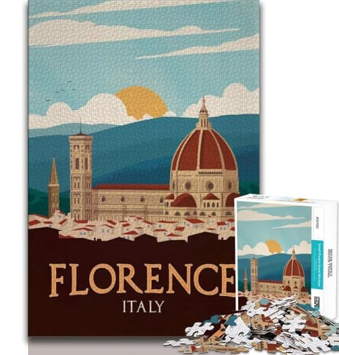 1000-teiliges Puzzle für Teenager, Florenz, Denkspiel, Spielzeug, jedes Teil ist einzigartig – anspruchsvolles Familienspiel, geeignet für Kinder und Jugendliche ab 14 Jahren, 38x26cm 1000-teiliges Puzzle für Teenager, Florenz, Denkspiel, Spielzeug, jedes Teil ist einzigartig – anspruchsvolles Familienspiel, geeignet für Kinder und Jugendliche ab 14 Jahren, 38x26cm von FLKFDOZ
