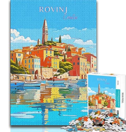 1000-teiliges Puzzle für Teenager, Kroatien, Rovinj-Reise, Spielzeug, Denkspiel, jedes Teil ist einzigartig – anspruchsvolles Familienspiel, geeignet für Kinder und Jugendliche ab 14 Jahren, 38x26cm 1000-teiliges Puzzle für Teenager, Kroatien, Rovinj-Reise, Spielzeug, Denkspiel, jedes Teil ist einzigartig – anspruchsvolles Familienspiel, geeignet für Kinder und Jugendliche ab 14 Jahren, 38x26cm von FLKFDOZ