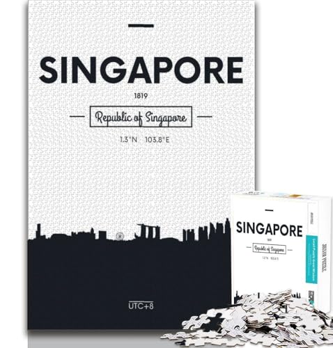 1000-teiliges Puzzle für Teenager, Singapur, Denkspiel, Spielzeug, jedes Teil ist einzigartig – anspruchsvolles Familienspiel, geeignet für Kinder und Jugendliche ab 14 Jahren, 38x26cm 1000-teiliges Puzzle für Teenager, Singapur, Denkspiel, Spielzeug, jedes Teil ist einzigartig – anspruchsvolles Familienspiel, geeignet für Kinder und Jugendliche ab 14 Jahren, 38x26cm von FLKFDOZ