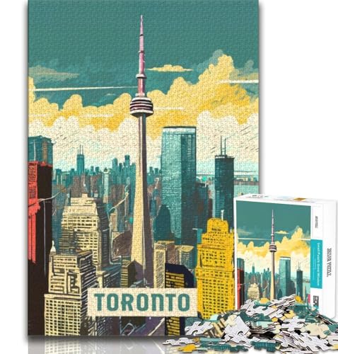 1000-teiliges Puzzle für Teenager, Toronto, Denkspiel, Spielzeug, jedes Teil ist einzigartig – anspruchsvolles Familienspiel, geeignet für Kinder und Jugendliche ab 14 Jahren, 38x26cm 1000-teiliges Puzzle für Teenager, Toronto, Denkspiel, Spielzeug, jedes Teil ist einzigartig – anspruchsvolles Familienspiel, geeignet für Kinder und Jugendliche ab 14 Jahren, 38x26cm von FLKFDOZ