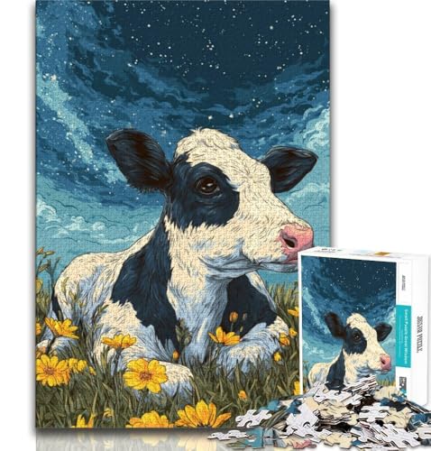 1000-teiliges Puzzle für Teenager, weiße Kuh, Spielzeug, Lernspiele, stressabbauende Künstlersammlung, bildende Kunst, 38x52cm 1000-teiliges Puzzle für Teenager, weiße Kuh, Spielzeug, Lernspiele, stressabbauende Künstlersammlung, bildende Kunst, 38x52cm von FLKFDOZ
