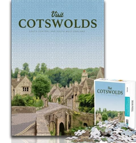 1000-teiliges Puzzle für Teenager,Besuchen Sie die Cotswolds,Denkspiel-Spielzeug,Jedes Teil ist einzigartig – anspruchsvolles Familienspiel,geeignet für Kinder und Jugendliche ab 14 Jahren,38x26cm 1000-teiliges Puzzle für Teenager,Besuchen Sie die Cotswolds,Denkspiel-Spielzeug,Jedes Teil ist einzigartig – anspruchsvolles Familienspiel,geeignet für Kinder und Jugendliche ab 14 Jahren,38x26cm von FLKFDOZ