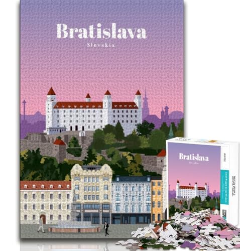 1000-teiliges Puzzle für Teenager,Reise nach Bratislava,Spielzeug-Intellektuelles Spiel,Jedes Teil ist einzigartig – Anspruchsvolles Familienspiel,Geeignet für Jugendliche ab 14 Jahren,38x26cm von FLKFDOZ