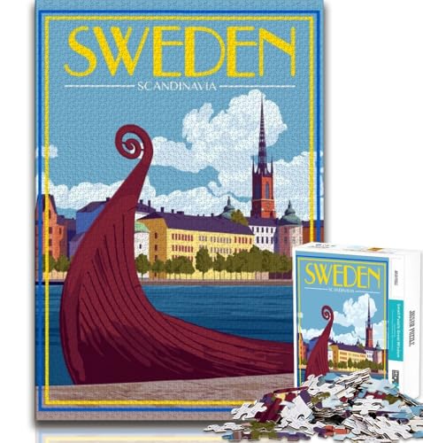 1000-teiliges Puzzle für Teenager,Skandinavien,Schweden,Reise,Spielzeug,Denkspiel,jedes Teil ist einzigartig – anspruchsvolles Familienspiel,geeignet für Kinder und Jugendliche ab 14 Jahren,38x26cm 1000-teiliges Puzzle für Teenager,Skandinavien,Schweden,Reise,Spielzeug,Denkspiel,jedes Teil ist einzigartig – anspruchsvolles Familienspiel,geeignet für Kinder und Jugendliche ab 14 Jahren,38x26cm von FLKFDOZ