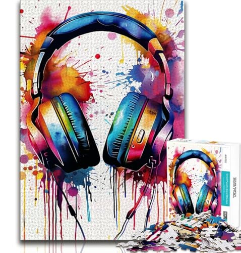2000-teiliges Puzzle für Erwachsene, Aquarell-Kopfhörer, Dekomprimierendes intellektuelles Lernspielzeug, Geburtstagsgeschenk, Geschenke 70x100cm von FLKFDOZ