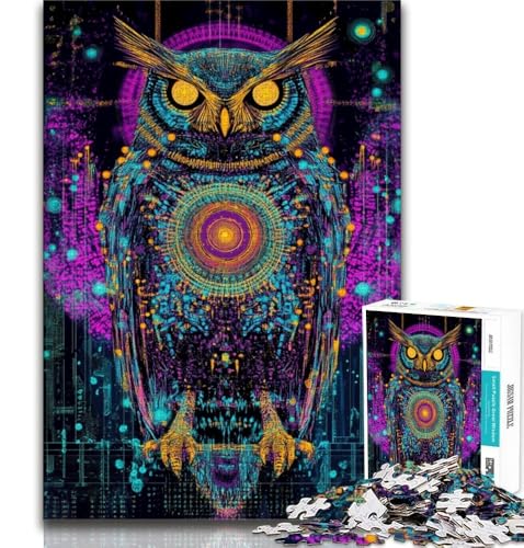 2000-teiliges Puzzle für Erwachsene, Geschenke, Fantasie-Eule, für Lernspiele, Herausforderung, Spielzeug, Künstlersammlung, bildende Kunst, 70x100cm von FLKFDOZ