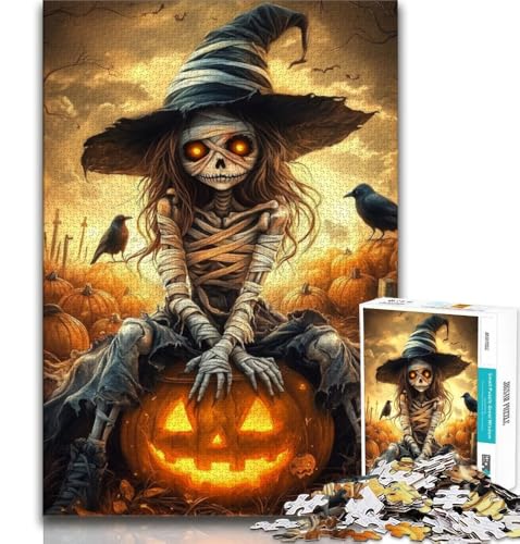 2000-teiliges Puzzle für Erwachsene und Teenager, Halloween-Mädchenskelett, Lernspiele, Heimdekoration, ganze Familie, 70x100cm von FLKFDOZ