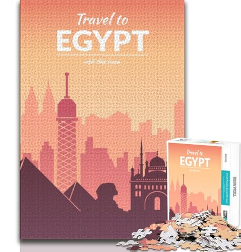 Ägypten-Puzzle für Teenager, 2000 Teile, anspruchsvolles Spiel, Geschenke für die ganze Familie, 70x100cm von FLKFDOZ