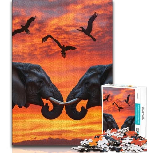 Afrikanischer Elefant Puzzle 1000 Teile für Erwachsene Geschenke, anspruchsvolles Spiel und Familienspiel Wanddekoration Einzigartige Geburtstags 50x75cm Afrikanischer Elefant Puzzle 1000 Teile für Erwachsene Geschenke, anspruchsvolles Spiel und Familienspiel Wanddekoration Einzigartige Geburtstags 50x75cm von FLKFDOZ