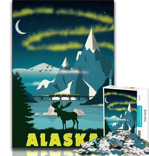 Alaska City Travel Art Puzzles für Erwachsene und Jugendliche, 1000 Teile, dekomprimierendes intellektuelles Lernspielzeug, geeignet als Schreibtischdekoration, 38x26cm Alaska City Travel Art Puzzles für Erwachsene und Jugendliche, 1000 Teile, dekomprimierendes intellektuelles Lernspielzeug, geeignet als Schreibtischdekoration, 38x26cm von FLKFDOZ