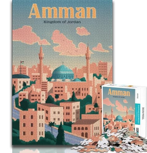 Amman-Puzzle 1000 Teile für Teenager-Geschenke, Quizspiel, Wanddekoration, einzigartige Geburtstags, 50x75cm Amman-Puzzle 1000 Teile für Teenager-Geschenke, Quizspiel, Wanddekoration, einzigartige Geburtstags, 50x75cm von FLKFDOZ
