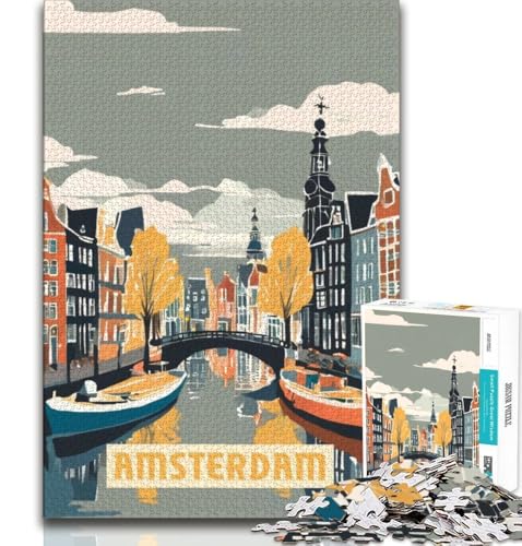 Amsterdam-Puzzles für Erwachsene und Jugendliche, anspruchsvolles Spiel und Familienspiel, ganze Familie, 70x100cm Amsterdam-Puzzles für Erwachsene und Jugendliche, anspruchsvolles Spiel und Familienspiel, ganze Familie, 70x100cm von FLKFDOZ