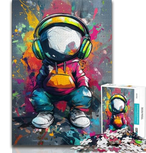 Anime-Kopfhörer-Puzzle, 1000 Teile, für Erwachsene und Jugendliche, anspruchsvolles Spiel und Familienspiel mit vollständig ineinandergreifenden, zufällig geformten Teilen, 38x26cm von FLKFDOZ