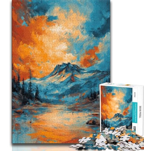 Aquarell-Berge-Puzzle 1000 Teile für Teenager, Stressabbau, schwierige Herausforderung, gutes Geschenk für die ganze Familie, 38x52cm Aquarell-Berge-Puzzle 1000 Teile für Teenager, Stressabbau, schwierige Herausforderung, gutes Geschenk für die ganze Familie, 38x52cm von FLKFDOZ