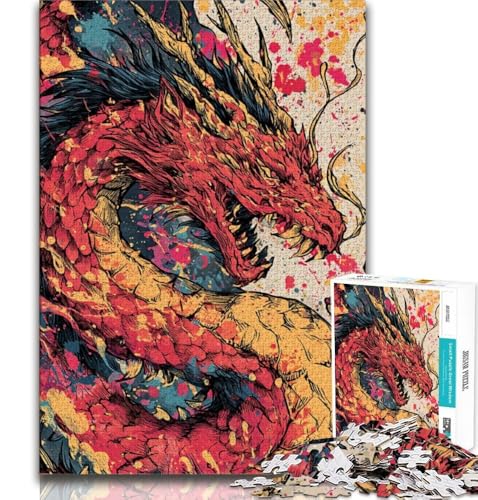 Aquarell-Drachen-Puzzle, 1000 Teile, für Teenager, Geschenke, Spielzeug, Lernspiele, Stressabbau, tolle Geschenke und Spielzeuge, 50x75cm Aquarell-Drachen-Puzzle, 1000 Teile, für Teenager, Geschenke, Spielzeug, Lernspiele, Stressabbau, tolle Geschenke und Spielzeuge, 50x75cm von FLKFDOZ