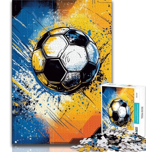 Aquarell-Fußball-Puzzles für Teenager, 1000 Teile, Mustermontage, Spaß bei Aktivitäten zu Hause, Geburtstagsgeschenk, Reisegeschenke, 38x26cm Aquarell-Fußball-Puzzles für Teenager, 1000 Teile, Mustermontage, Spaß bei Aktivitäten zu Hause, Geburtstagsgeschenk, Reisegeschenke, 38x26cm von FLKFDOZ