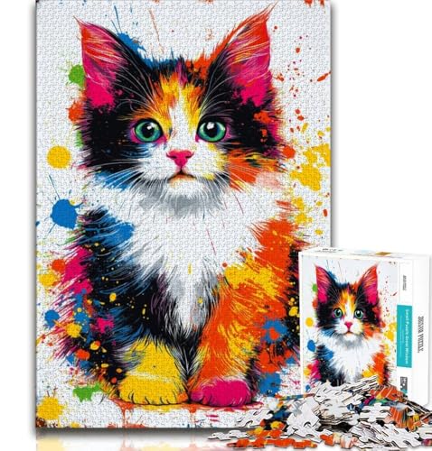 Aquarell-Katzen-Puzzles für Teenager, 1000 Teile, Familienspiel, Stressabbau, schwierige Herausforderung, Wichtelgeschenke, 50x75cm Aquarell-Katzen-Puzzles für Teenager, 1000 Teile, Familienspiel, Stressabbau, schwierige Herausforderung, Wichtelgeschenke, 50x75cm von FLKFDOZ