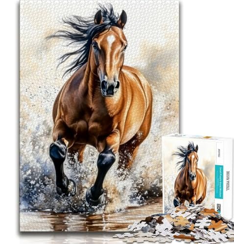 Aquarell-Pferd, 1000-teiliges Puzzle für Erwachsene und Jugendliche, Quizspiel, Wanddekoration, einzigartige Geburtstags, 38x26cm Aquarell-Pferd, 1000-teiliges Puzzle für Erwachsene und Jugendliche, Quizspiel, Wanddekoration, einzigartige Geburtstags, 38x26cm von FLKFDOZ