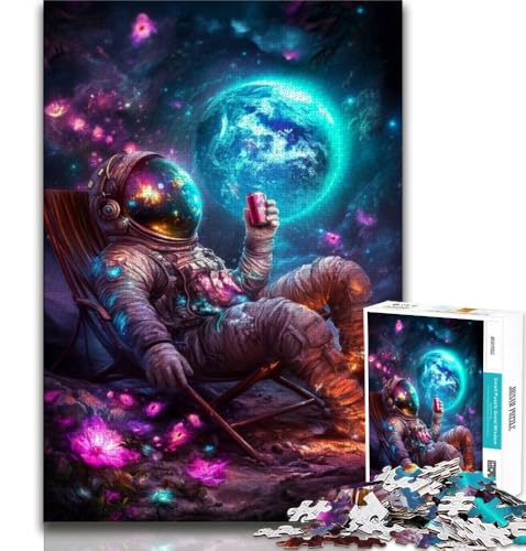 Astronaut sitzt auf dem Mond, Puzzle 1000 Teile für Erwachsene und Jugendliche, hilft dem Gehirn, süchtig machendes Spielzeug zu trainieren, um Geduld zu fördern, Eltern-Kind-Interaktion, 38x52cm Astronaut sitzt auf dem Mond, Puzzle 1000 Teile für Erwachsene und Jugendliche, hilft dem Gehirn, süchtig machendes Spielzeug zu trainieren, um Geduld zu fördern, Eltern-Kind-Interaktion, 38x52cm von FLKFDOZ
