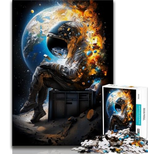 Astronauten-Kunst-Puzzle für Erwachsene, 1000-teiliges Puzzle, Denkspiel, Wanddekoration, einzigartige Geburtstags, 38x26cm Astronauten-Kunst-Puzzle für Erwachsene, 1000-teiliges Puzzle, Denkspiel, Wanddekoration, einzigartige Geburtstags, 38x26cm von FLKFDOZ