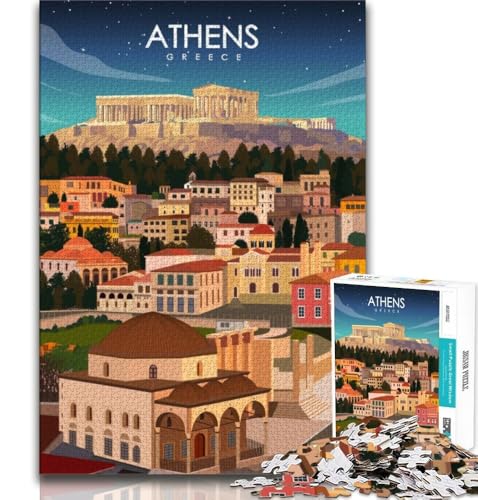 Athen, Griechenland, Reise-Kunst-Puzzle, 1000 Teile für Erwachsene, anspruchsvolles Spiel und Familienspiel, ganze Familie, 38x52cm Athen, Griechenland, Reise-Kunst-Puzzle, 1000 Teile für Erwachsene, anspruchsvolles Spiel und Familienspiel, ganze Familie, 38x52cm von FLKFDOZ