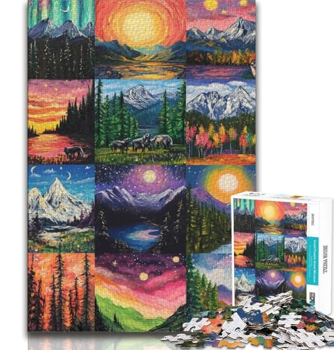 Aurora Collage 1000-teiliges Puzzle für Erwachsene, Lernspielzeug, Familienspiele, Geschenke für Freunde und Familie, 50x75cm Aurora Collage 1000-teiliges Puzzle für Erwachsene, Lernspielzeug, Familienspiele, Geschenke für Freunde und Familie, 50x75cm von FLKFDOZ