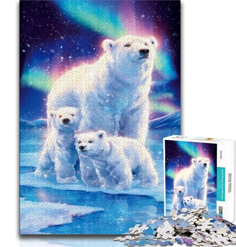 Aurora Eisbär 1000-teiliges Puzzle für Erwachsene, Geschenke für Lernspiele, Herausforderungsspielzeug, einzigartige Heimdekoration und Geschenke, 50x75cm Aurora Eisbär 1000-teiliges Puzzle für Erwachsene, Geschenke für Lernspiele, Herausforderungsspielzeug, einzigartige Heimdekoration und Geschenke, 50x75cm von FLKFDOZ
