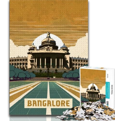 Bangalore Puzzle für Erwachsene, 1000 Teile, anspruchsvolles Spiel und Familienspiel, ganze Familie, 50x75cm von FLKFDOZ