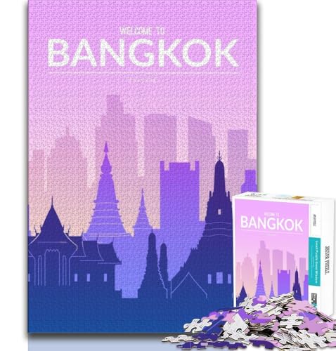 Bangkok Thailand Puzzles für Erwachsene und Jugendliche, 1000 Teile, dekomprimierendes intellektuelles Lernspielzeug, geeignet als Schreibtischdekoration, 38x26cm Bangkok Thailand Puzzles für Erwachsene und Jugendliche, 1000 Teile, dekomprimierendes intellektuelles Lernspielzeug, geeignet als Schreibtischdekoration, 38x26cm von FLKFDOZ