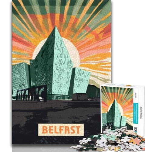Belfast-Puzzles für Teenager, 1000 Teile, Lernspielzeug, Familienspiele mit passendem Poster und Quizblatt, 50x75cm Belfast-Puzzles für Teenager, 1000 Teile, Lernspielzeug, Familienspiele mit passendem Poster und Quizblatt, 50x75cm von FLKFDOZ
