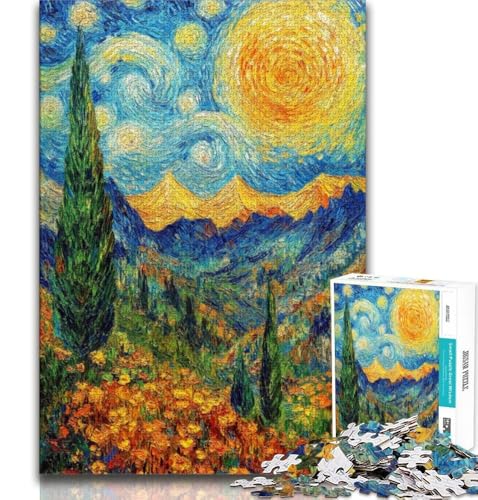 Berggemälde von Van Gogh, Puzzle 1000 Teile, für Teenager, Geschenke, Quizspiel, Wanddekoration, einzigartige Geburtstags, 50x75cm Berggemälde von Van Gogh, Puzzle 1000 Teile, für Teenager, Geschenke, Quizspiel, Wanddekoration, einzigartige Geburtstags, 50x75cm von FLKFDOZ