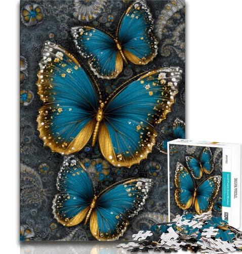 Blaue, wunderschöne Schmetterlings-Puzzles für Teenager, 1000 Teile, Lernspiel, Herausforderung, Spielzeug, Wanddekoration, einzigartige Geburtstags, 38x26cm Blaue, wunderschöne Schmetterlings-Puzzles für Teenager, 1000 Teile, Lernspiel, Herausforderung, Spielzeug, Wanddekoration, einzigartige Geburtstags, 38x26cm von FLKFDOZ