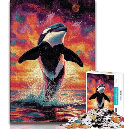 Blauwal-Puzzle für Erwachsene, 2000 Teile, anspruchsvolles Spiel und Familienspiel, ganze Familie, 70x100cm von FLKFDOZ