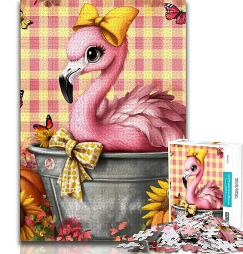 Blumen Flamingo 1000-teiliges Puzzle für Erwachsene und Jugendliche, Quizspiel, Wanddekoration, einzigartige Geburtstags, 38x52cm Blumen Flamingo 1000-teiliges Puzzle für Erwachsene und Jugendliche, Quizspiel, Wanddekoration, einzigartige Geburtstags, 38x52cm von FLKFDOZ