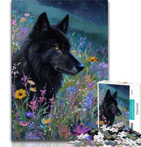 Blumen Schwarzer Wolf Puzzle 2000 Teile für Teenager Geschenke, Quizspiel Wanddekoration Einzigartige Geburtstags 70x100cm Blumen Schwarzer Wolf Puzzle 2000 Teile für Teenager Geschenke, Quizspiel Wanddekoration Einzigartige Geburtstags 70x100cm von FLKFDOZ