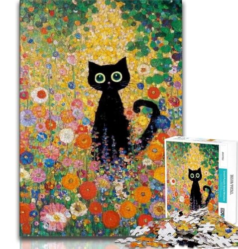 Blumen- und Schwarze Katzenkunst-Puzzle, 1000 Teile, Geschenk für Erwachsene, zum Zeitvertreib zu Hause, jedes Teil ist einzigartig – anspruchsvolles Familienspiel, 38x26cm Blumen- und Schwarze Katzenkunst-Puzzle, 1000 Teile, Geschenk für Erwachsene, zum Zeitvertreib zu Hause, jedes Teil ist einzigartig – anspruchsvolles Familienspiel, 38x26cm von FLKFDOZ