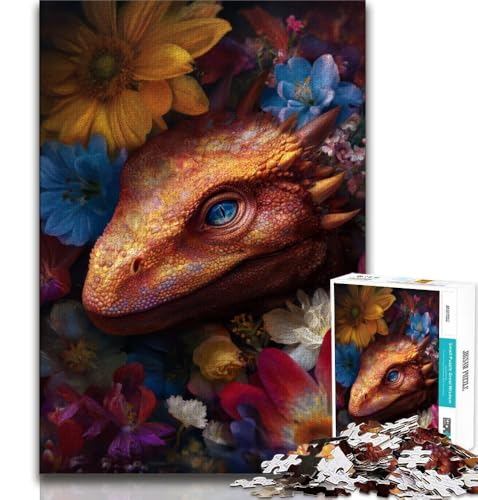 Blumendrachen-Baby-Puzzle 2000 Teile für Erwachsene, Geschenke, dekomprimierendes intellektuelles Lernspielzeug, tolle Geschenke und Spielzeuge, 70x100cm von FLKFDOZ